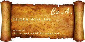 Csurka Achilles névjegykártya